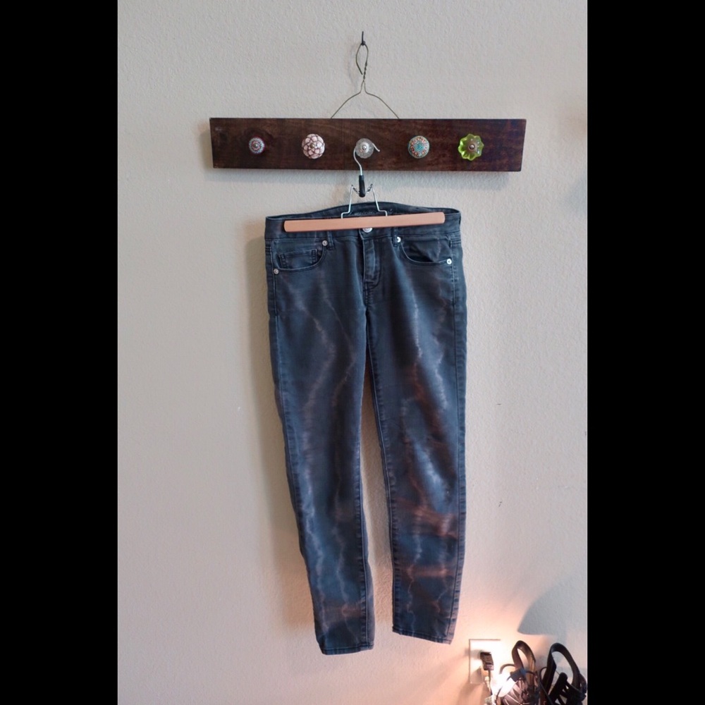 American Eagle dark grey/dark purple dyed jeans